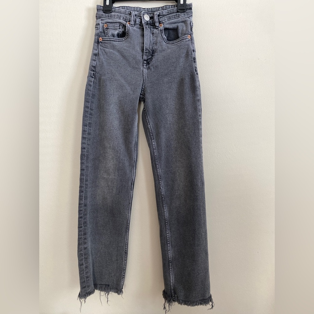 H&M Faded Black High Waist Ankle Jeans